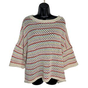 Haptics By Holly Harper 3X Multicolor Crochet Knit Sweater